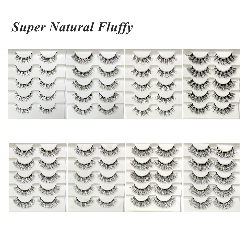 Super Natural Fluffy False Eyelashes 5 Pairs Faux Cils 3D Handmade Wispy Fake Eyelashes Extension Soft Thin Band natural look
Super Natural Fluffy False Eyelashes 5 Pairs Faux Cils 3D Handmade Wispy Fake Eyelashes Extension Soft Thin Band natural look