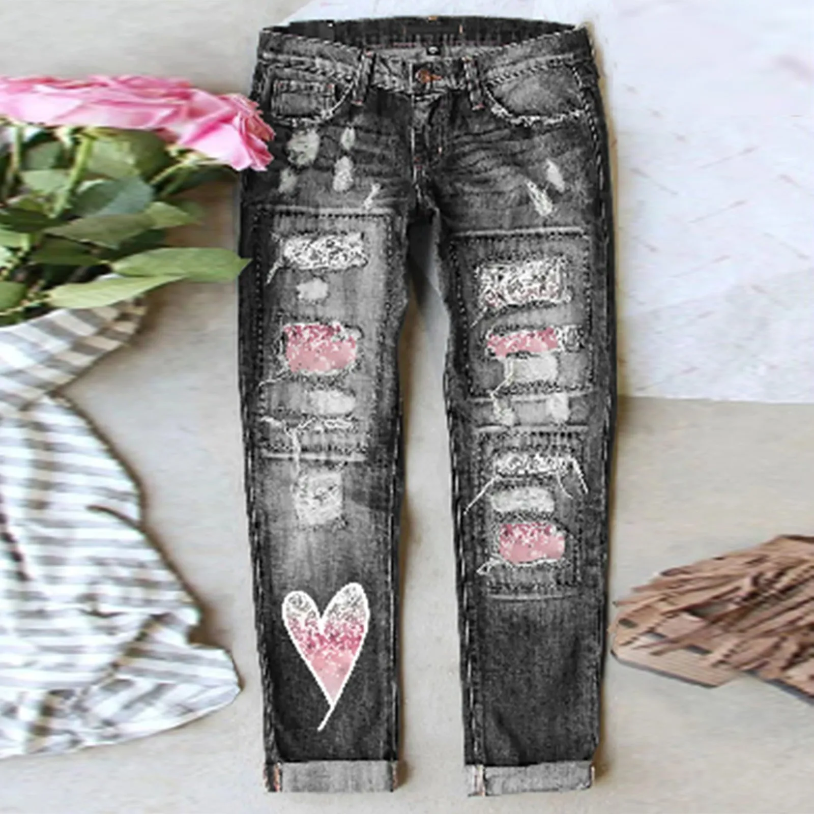 Womens Jean Sweatshirt Jacket Women's Autumn And Winter Valentine's Day Jeans Printed Hole Thickened Womens on Pants Tall
Womens Jean Sweatshirt Jacket Women's Autumn And Winter Valentine's Day Jeans Printed Hole Thickened Womens on Pants Tall