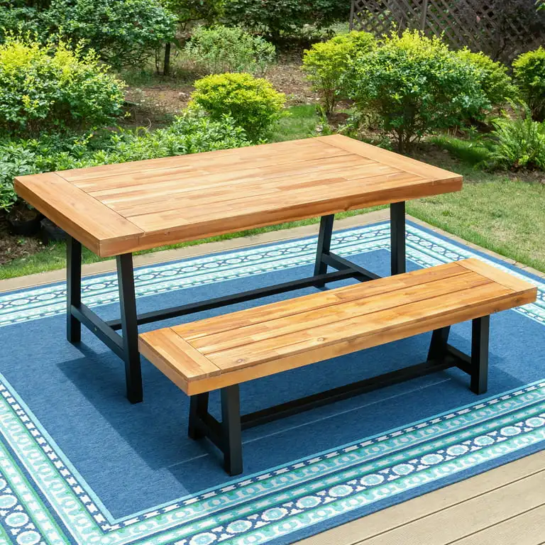 MF Studio Set of 2 Patio Wood Garden Bench Set Outdoor Wooden Dining Set with 1 Acacia Table and 1 Bench Suitable for 2 People
MF Studio Set of 2 Patio Wood Garden Bench Set Outdoor Wooden Dining Set with 1 Acacia Table and 1 Bench Suitable for 2 People