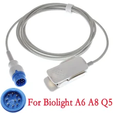 Spo2 Sensor Compatible With Biolight A6 A8 Q5 Monitor,9pin 3m Adult/Child/Neonate/Finger/Ear/Forehead/Animal Oximetry Cable