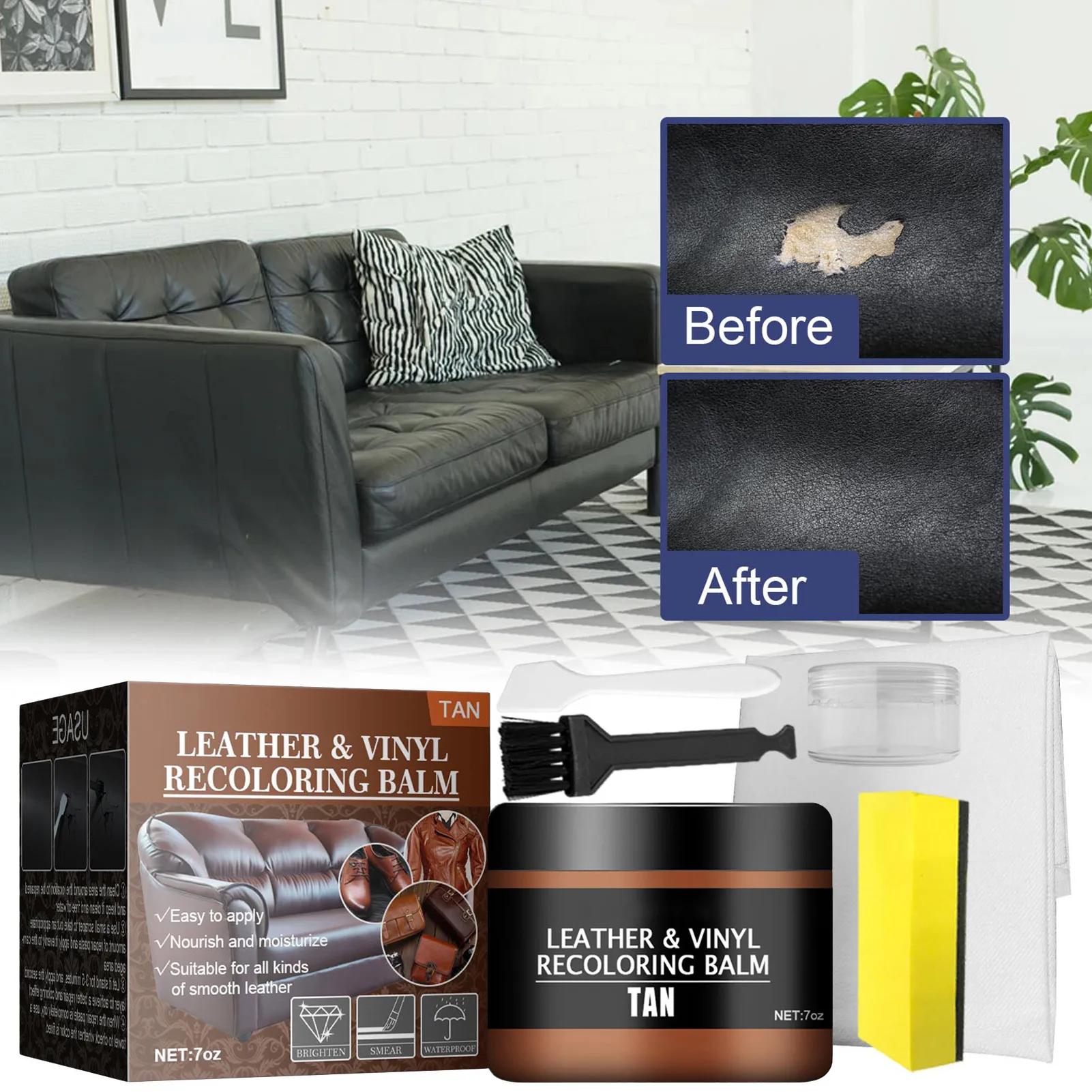 Black Leather Recoloring Balm Leather Repair Kits for Couches Cream Leather Repair Vinyl Repair Kit for Couches Car Seat Boots
Black Leather Recoloring Balm Leather Repair Kits for Couches Cream Leather Repair Vinyl Repair Kit for Couches Car Seat Boots