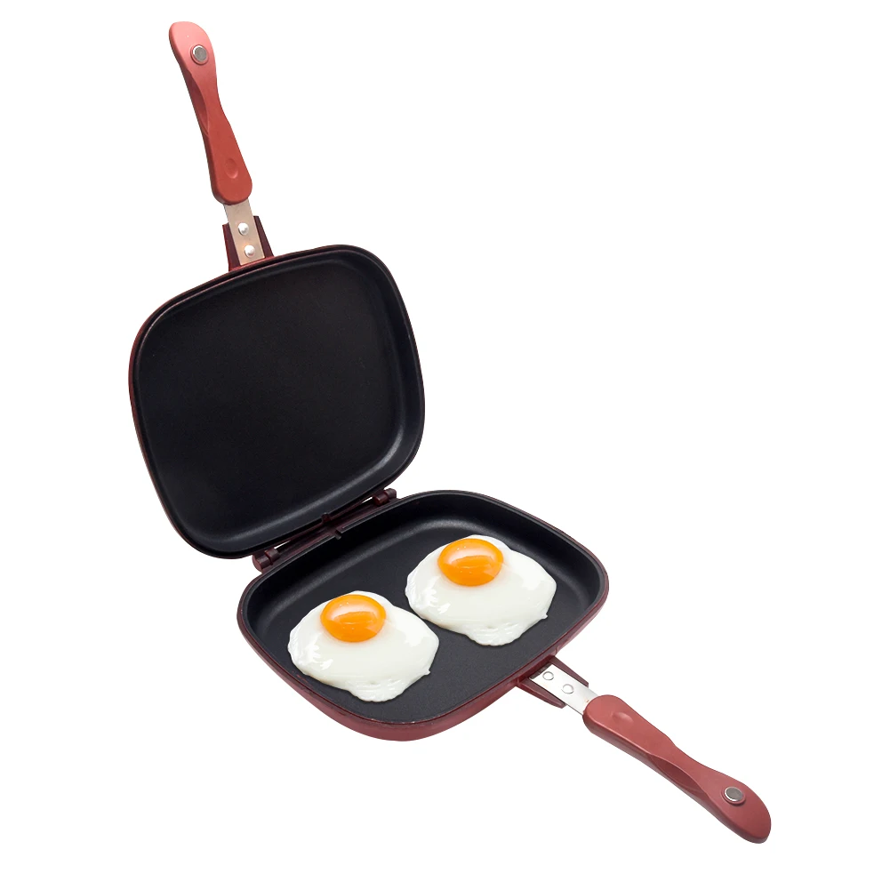 

Professional Breakfast Home Kitchen Non-stick Pancake Double Sided Square Baking Pot Steak Trays Omelette Cookware Frying Pan