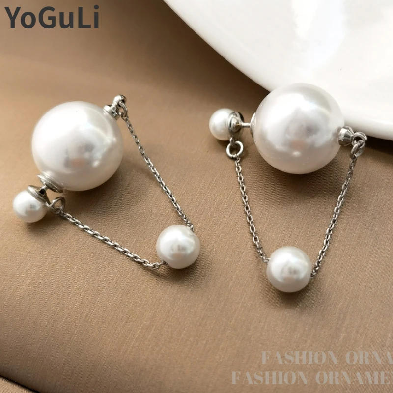

Fashion Jewelry High Quality Simulated Pearl Earrings For Women Two Wearing Method Popular Dangle Ear Accessores Party Gift