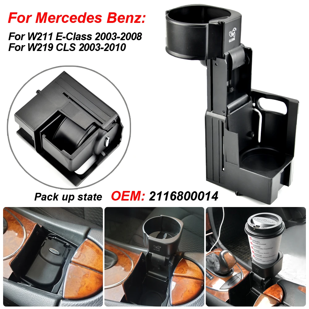

For Mercedes W211 Car Center Console Drinking Water Cup Holder Replacement For Benz W219 CLS 2003-2010 2206800014