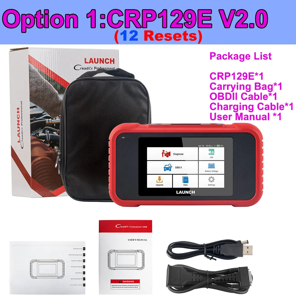LAUNCH X431 CRP129E V2.0 4-системный диагностический инструмент ABS SRS ENG AT 12 сбросов Полные функции OBD2 Пожизненное бесплатное обновление
LAUNCH X431 CRP129E V2.0 4-системный диагностический инструмент ABS SRS ENG AT 12 сбросов Полные функции OBD2 Пожизненное бесплатное обновление