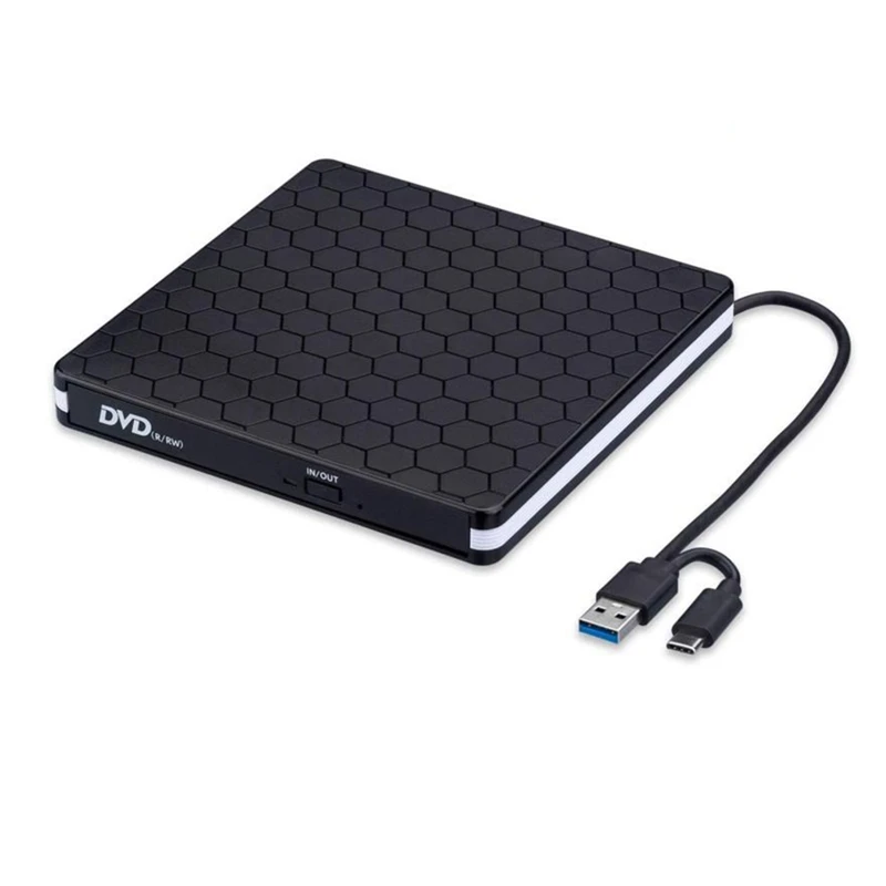 CD DVD Drive with USB 3.0 and Type-C CD Writer ROM Ultra-Slim Portable External DVD Recorder Player Reader for Laptop
CD DVD Drive with USB 3.0 and Type-C CD Writer ROM Ultra-Slim Portable External DVD Recorder Player Reader for Laptop