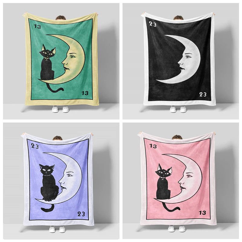 Strega Cat Moon Blanket Spring Autumn Modern Art Sherpa Bedspread Super Soft Travel Throw Blanket Dropshipping 
Strega Cat Moon Blanket Spring Autumn Modern Art Sherpa Bedspread Super Soft Travel Throw Blanket Dropshipping