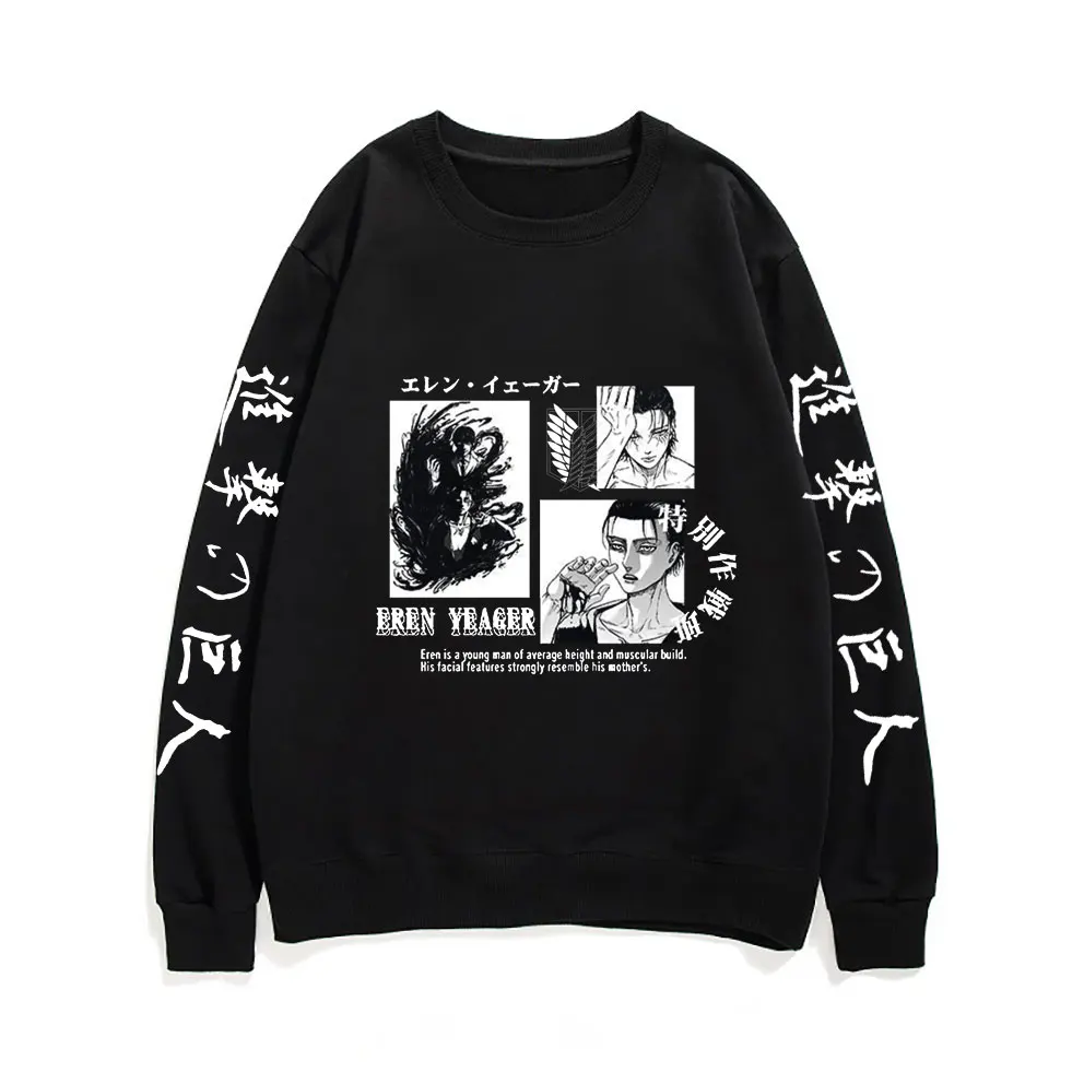 Attack on Titan Anime Eren Yeager Graphic Sweatshirt Harajuku Men Women Fashion Hip Hop Sweatshirts Male Streetwear Man Pullover 
Attack on Titan Anime Eren Yeager Graphic Sweatshirt Harajuku Men Women Fashion Hip Hop Sweatshirts Male Streetwear Man Pullover