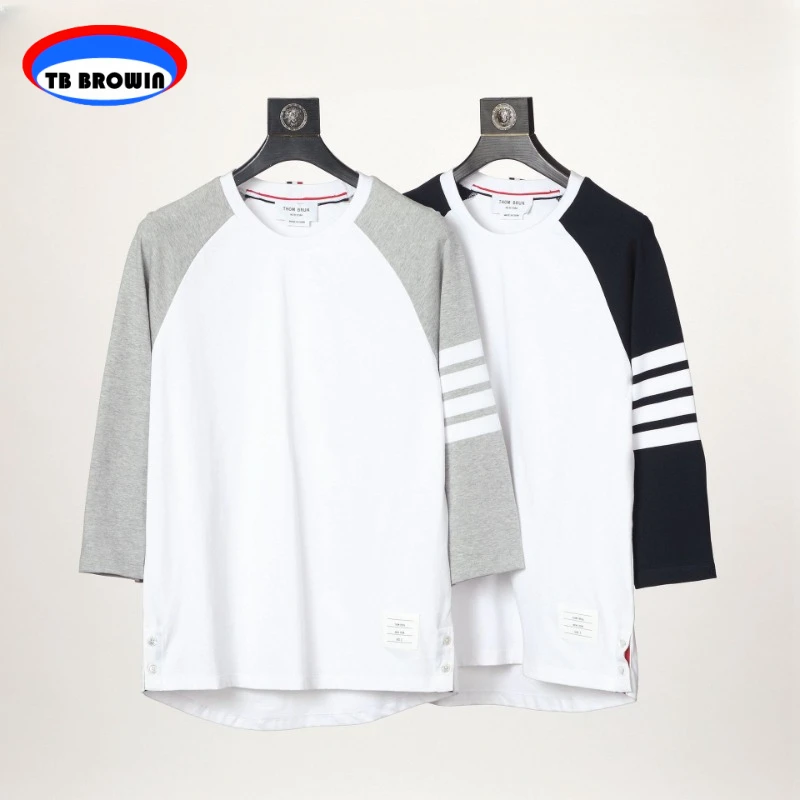 TB BROWIN Thom Round Neck T-shirt Men's Summer Fashion Short Sleeve Tops Casual Cotton Patchwork Four Bar Stripes Tees Clothing
TB BROWIN Thom Round Neck T-shirt Men's Summer Fashion Short Sleeve Tops Casual Cotton Patchwork Four Bar Stripes Tees Clothing