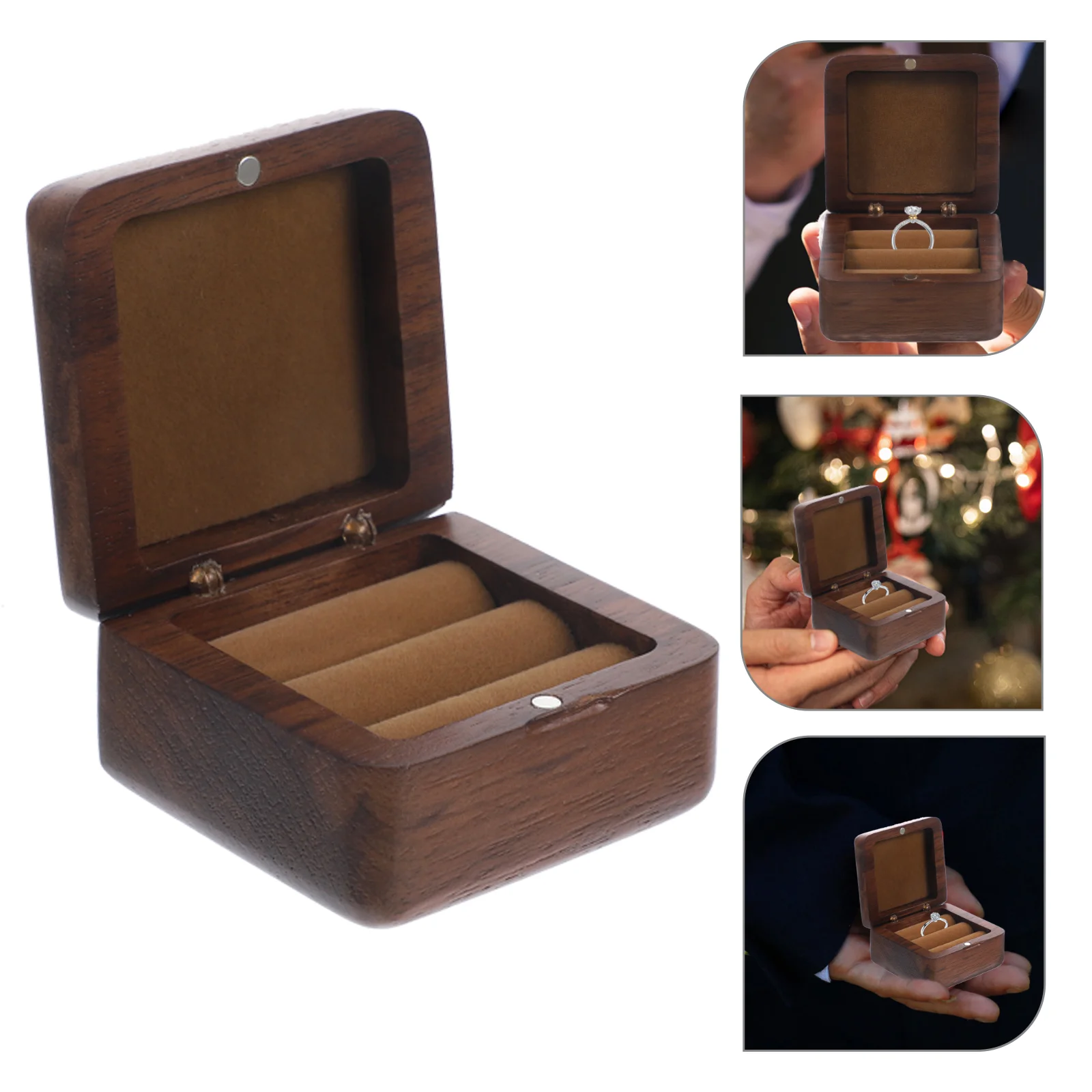 Romantic Wedding Ring Storage Box Delicate Proposal Ring Box Ring Display Wooden Box
Romantic Wedding Ring Storage Box Delicate Proposal Ring Box Ring Display Wooden Box