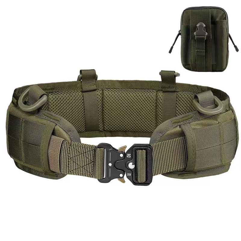 

Outdoor Molle Tactical Belt Men Battle Belt Set Versatile Nylon Cobra Military Waist Wrap Belt Suit With Tool Bag CS Field