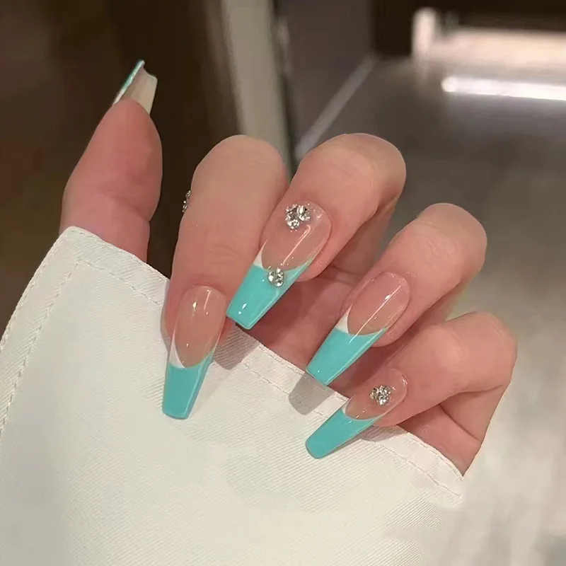 24P Detachable Square Head False Nails Wearable Green French Fake Nails Full Cover Artificial Nail Tips Press on Nails
24P Detachable Square Head False Nails Wearable Green French Fake Nails Full Cover Artificial Nail Tips Press on Nails