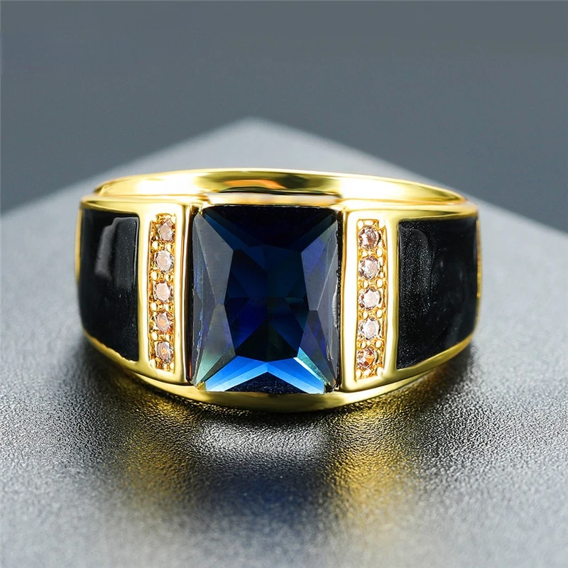 Copper Set Zircon Men's Rings Luxury Blue Gemstone Wedding Gold Rings Vintage Engagement Rings Zircon Men's Party Jewelry
Copper Set Zircon Men's Rings Luxury Blue Gemstone Wedding Gold Rings Vintage Engagement Rings Zircon Men's Party Jewelry