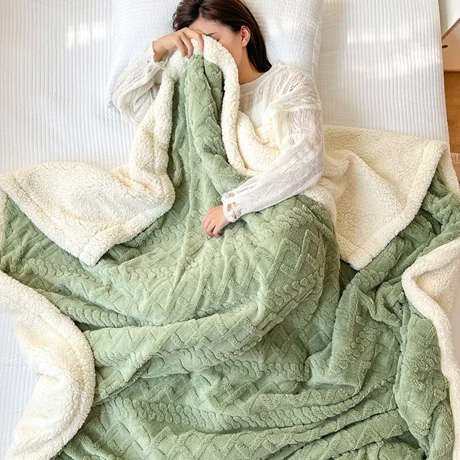 Winter thickened lamb wool blanket coral flannel sofa blanket nap office shawl air conditioning blanket
Winter thickened lamb wool blanket coral flannel sofa blanket nap office shawl air conditioning blanket