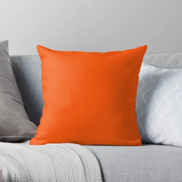 

Solid Plain International Orange Over 1 Printing Throw Pillow Cover Anime Waist Wedding Office Square Pillows not include
