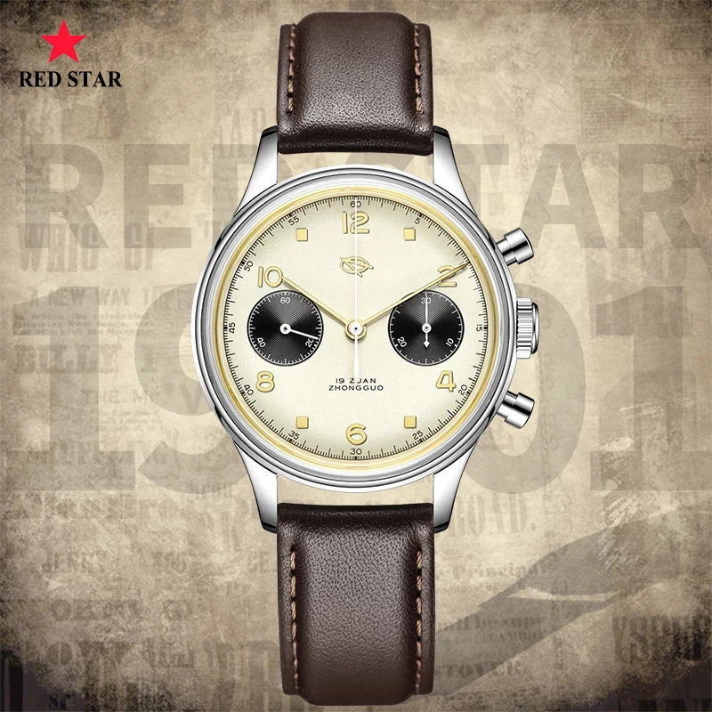 RED STAR Business Men's Chronograph Watch 19 Zuan 1901 Seagull Movement 1963 Sapphire 38mm Air Force Pilot Chrono Watches HKED
RED STAR Business Men's Chronograph Watch 19 Zuan 1901 Seagull Movement 1963 Sapphire 38mm Air Force Pilot Chrono Watches HKED