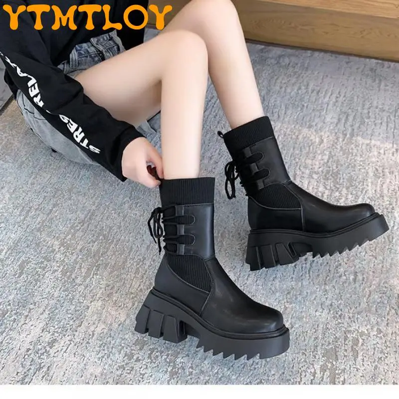 2021 New Mid-tube Boots Women's Autumn And Winter Fashion Lace-up Botas Mujer Boots Sports Thick-soled Stretch Socks Boots
2021 New Mid-tube Boots Women's Autumn And Winter Fashion Lace-up Botas Mujer Boots Sports Thick-soled Stretch Socks Boots