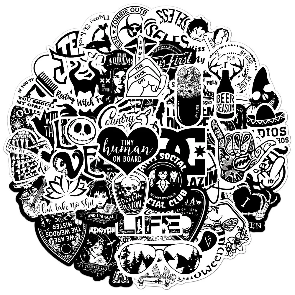 Стикеры черно-белые водостойкие в стиле граффити, 10/30/50 шт. 
Стикеры черно-белые водостойкие в стиле граффити, 10/30/50 шт.