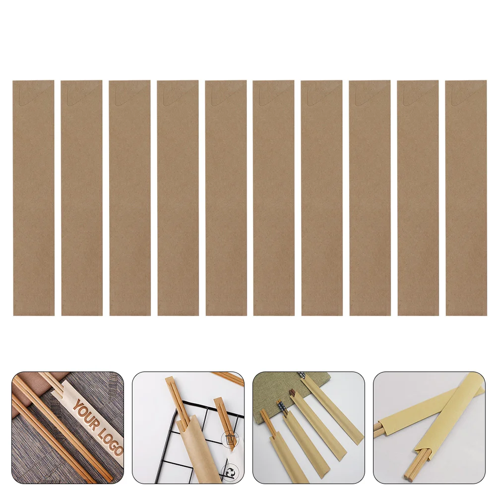 

100 Pcs Chopsticks Packing Bag Silverware Paper Flatware Organizer Brown Bags Chinese Kraft Cutlery Portable Storage Box