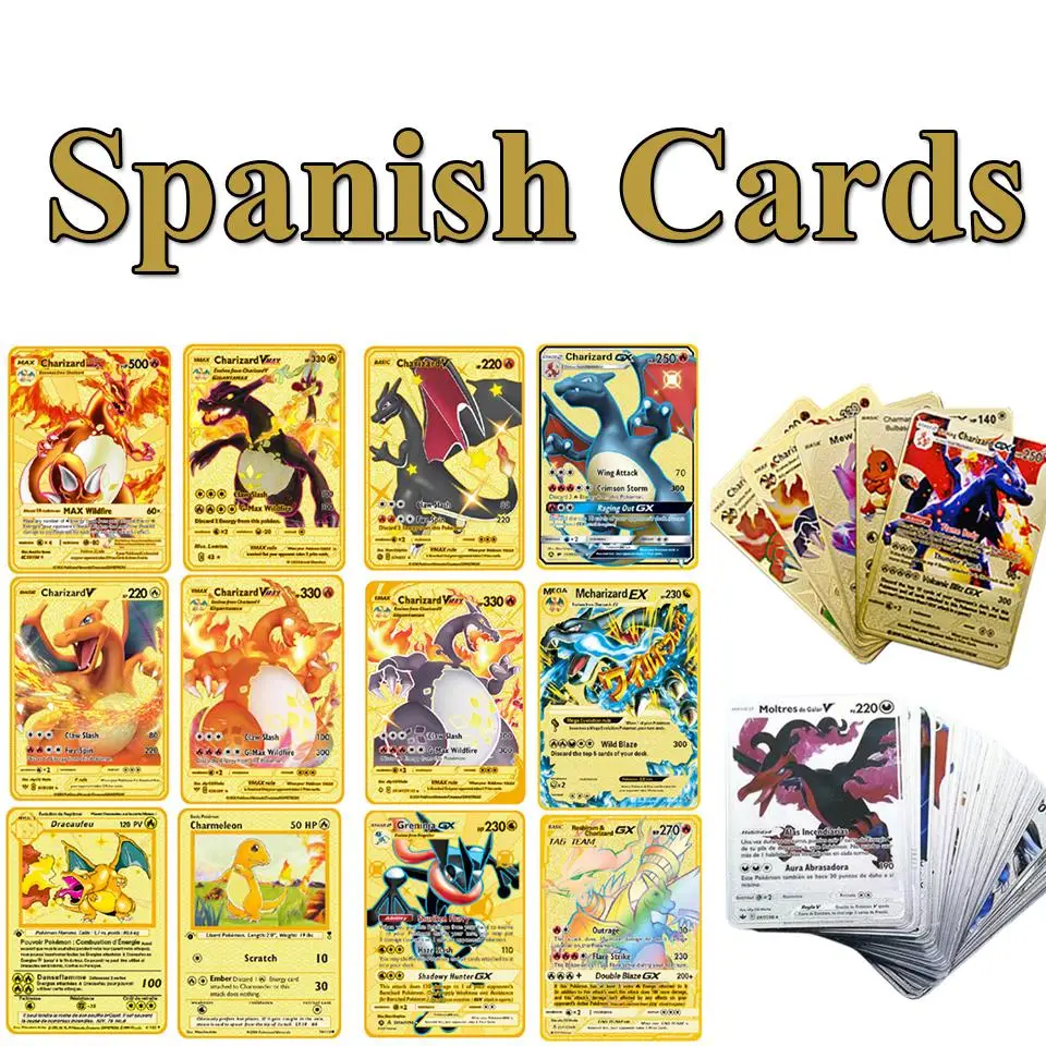 27-54 шт., испанские золотые карты Pokemon, коллекция Metalicas, металлические карты из золотой фольги, металлические карты, карта GX, Фотогалерея V Vmax
27-54 шт., испанские золотые карты Pokemon, коллекция Metalicas, металлические карты из золотой фольги, металлические карты, карта GX, Фотогалерея V Vmax