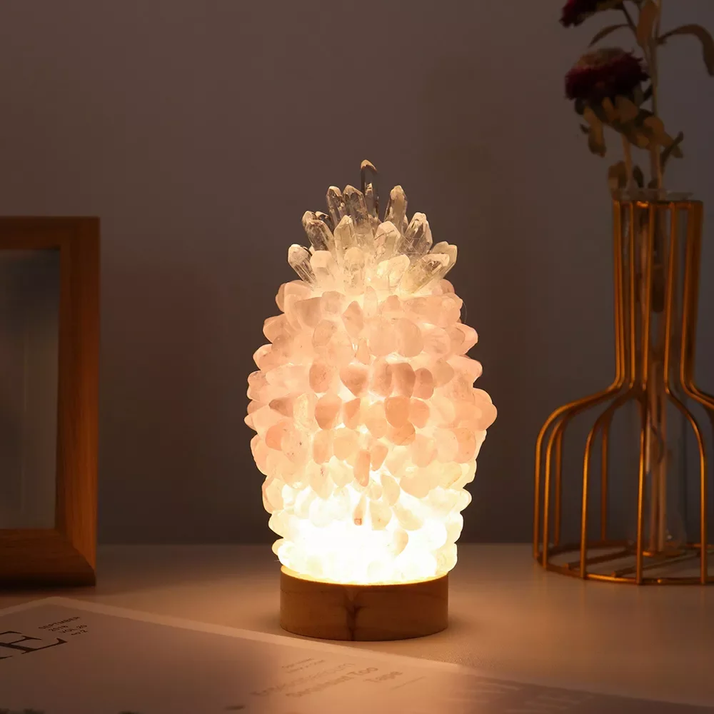 Natural Rose quartz Crystal lamp Nightstand light Crystal gem making USB interface Health energy gem for gifts
Natural Rose quartz Crystal lamp Nightstand light Crystal gem making USB interface Health energy gem for gifts