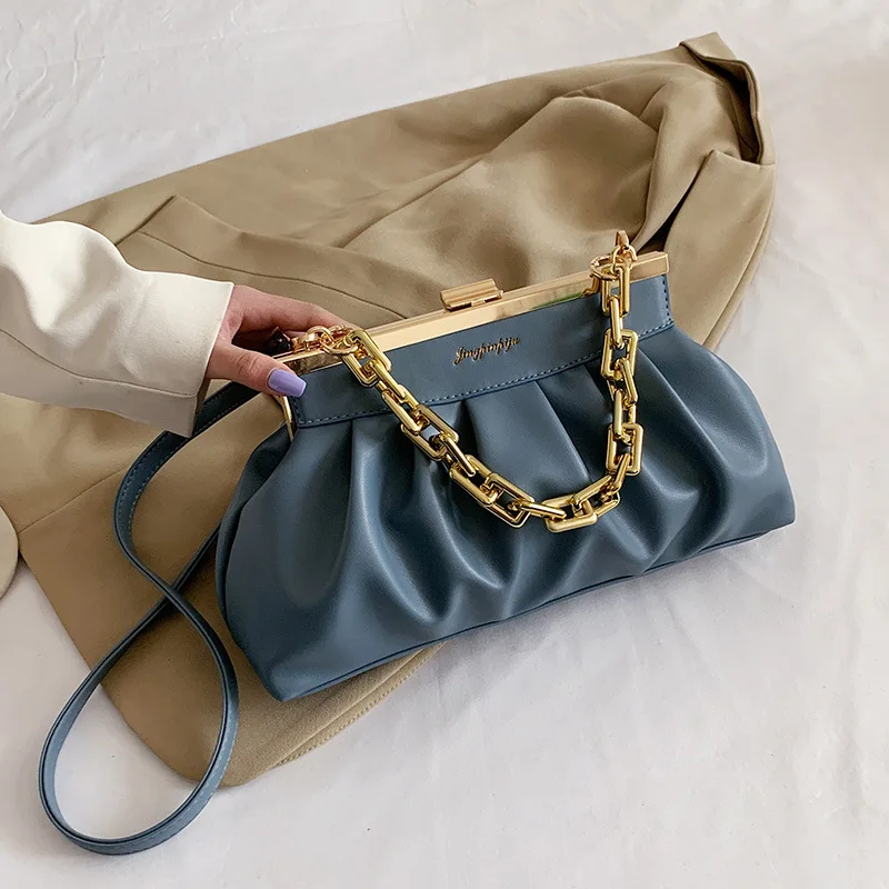 

Высококачественные женские сумки на толстой цепочке, модные дизайнерские женские маленькие сумки через плечо из искусственной кожи для женщин, Повседневная сумка-мессенджер