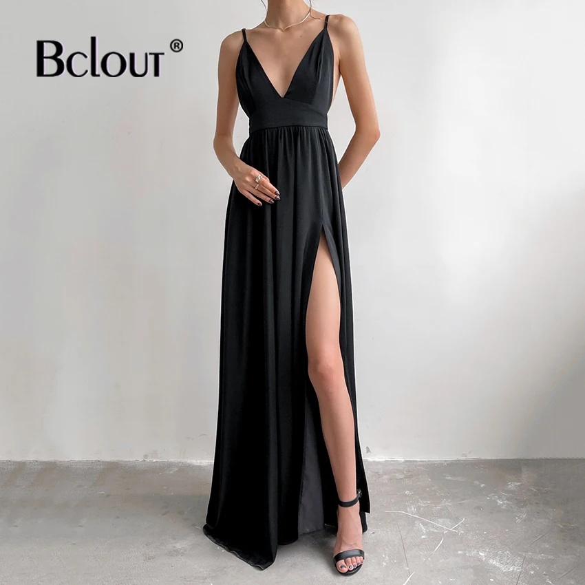 Bclout Spaghetti Strap Slit Sexy Dress Backless Black Satin Elegant Party Dresses Women High Waist V-Neck Thin Long Evening Robe
Bclout Spaghetti Strap Slit Sexy Dress Backless Black Satin Elegant Party Dresses Women High Waist V-Neck Thin Long Evening Robe