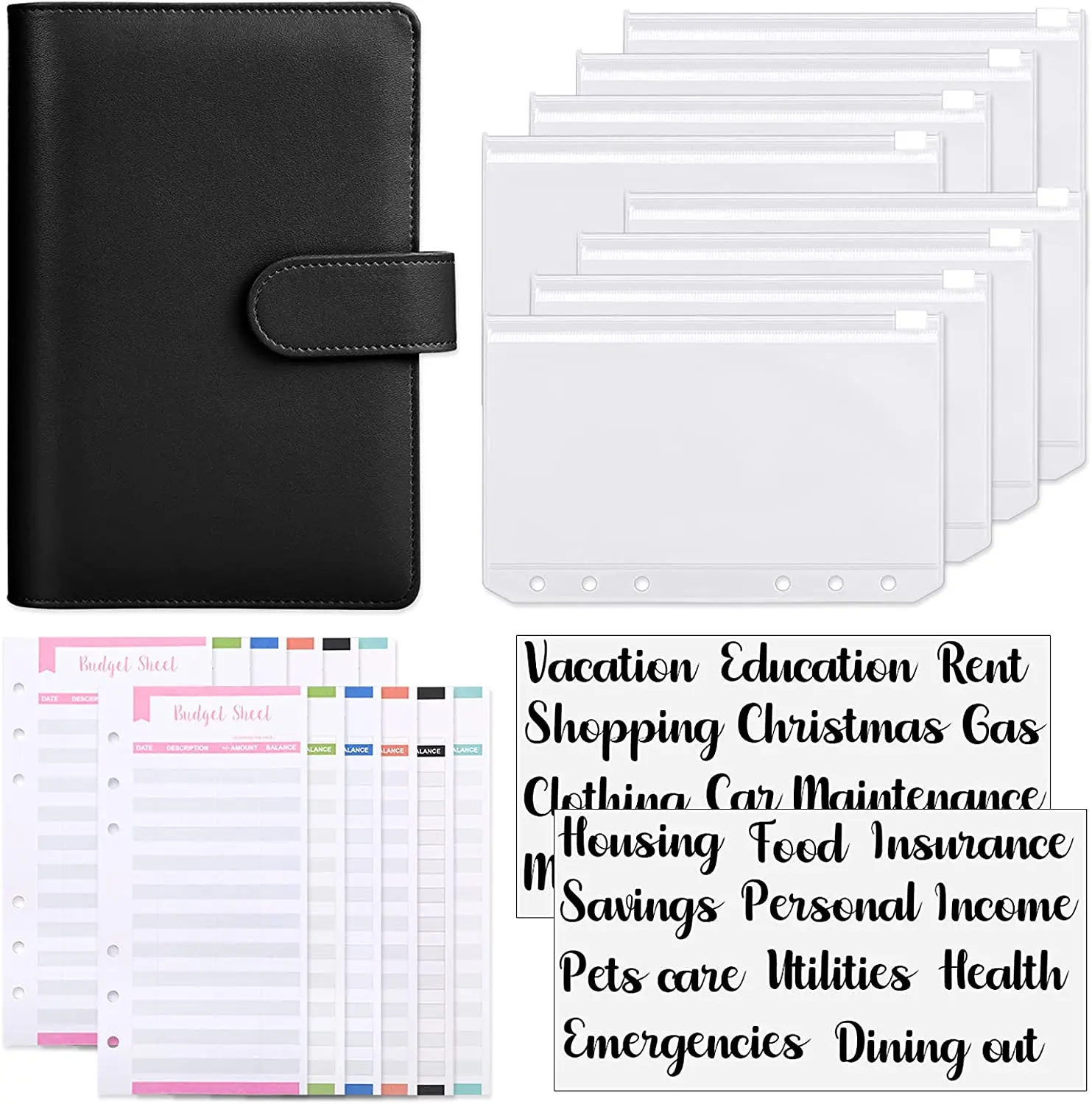 23 Pieces Budget Binder with Cash Envelopes Expense Budget Sheet,Money Binder with Cash Envelopes for Budgeting and Saving Money
23 Pieces Budget Binder with Cash Envelopes Expense Budget Sheet,Money Binder with Cash Envelopes for Budgeting and Saving Money