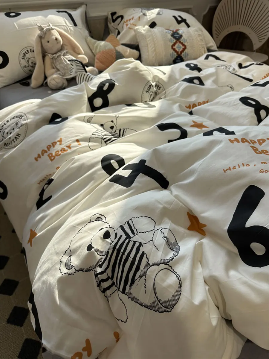 Fashion cool bear letter bedding set kid teen boy,twin full queen cartoon cotton home textile bed sheet pillow case quilt cover
Fashion cool bear letter bedding set kid teen boy,twin full queen cartoon cotton home textile bed sheet pillow case quilt cover