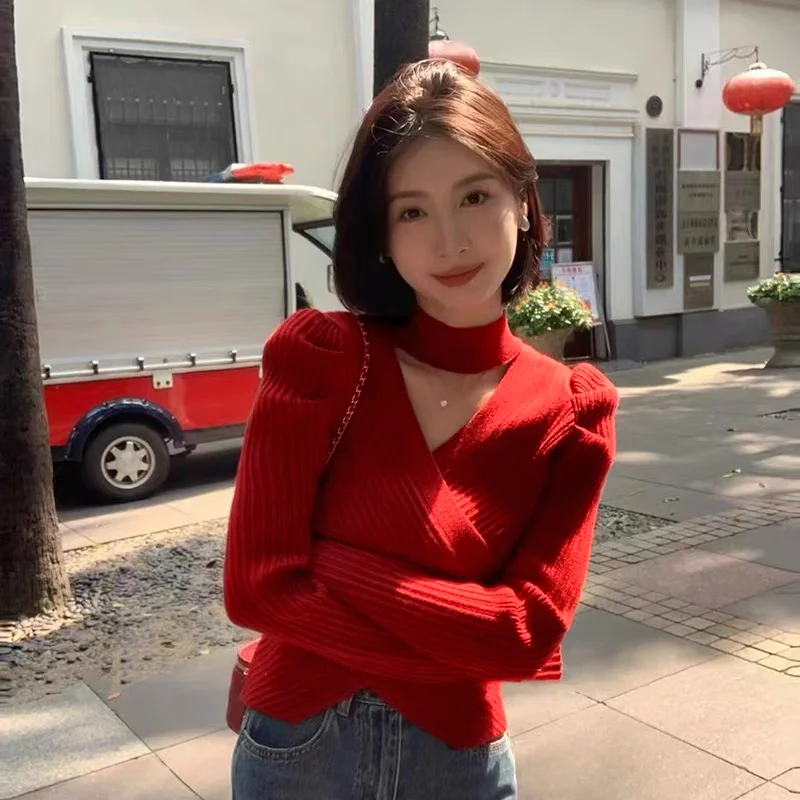 Hollow Out Slim Knitted Women's Sweater Half High Collar Long Sleeve Pullover Sweaters Women Autumn Solid Sweet Top Femme V463
Hollow Out Slim Knitted Women's Sweater Half High Collar Long Sleeve Pullover Sweaters Women Autumn Solid Sweet Top Femme V463