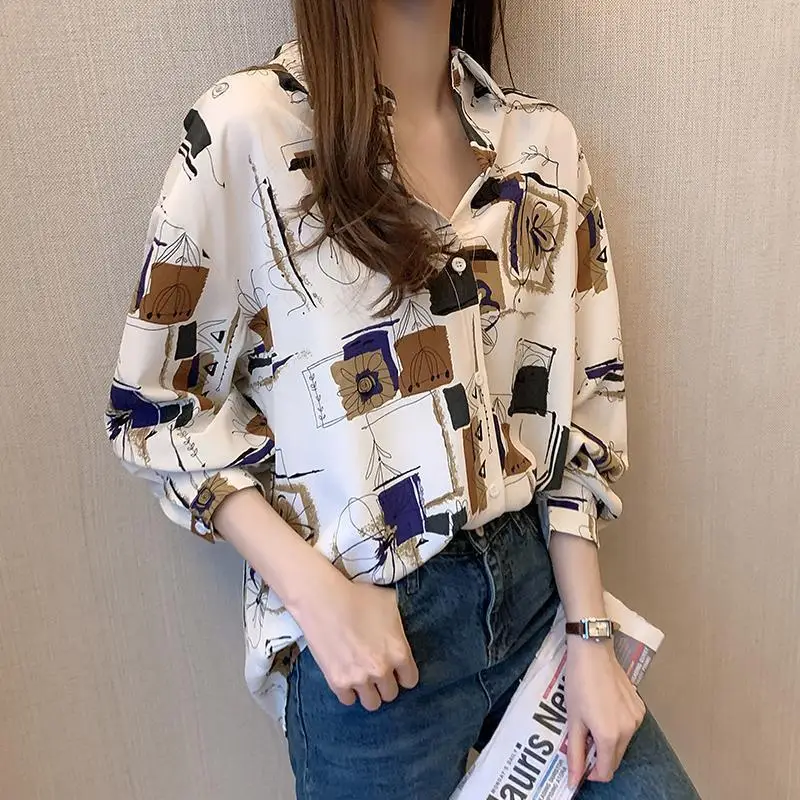 Korean Vintage Printed Button Turn-down Collar Shirt Lady Spring New Y2k Young Style Full Sleeve Blouses For Women Fashion 2022
Korean Vintage Printed Button Turn-down Collar Shirt Lady Spring New Y2k Young Style Full Sleeve Blouses For Women Fashion 2022