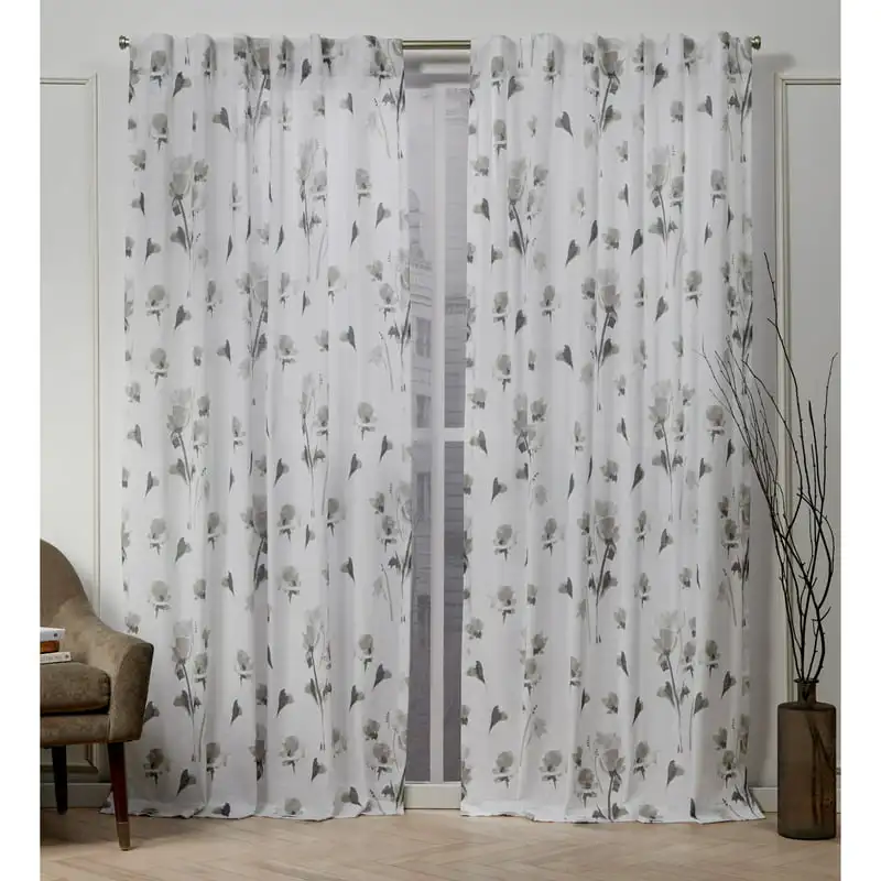 

Petite Fleur Floral Cotton Hidden Tab Top Curtain Panel Pair Beaded curtains for doorways Curtains for living room Aztec curtain