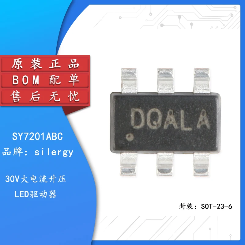 Original authentic SY7201ABC screen printing DQ SOT-23-6 DC-DC boost LED driver chip
Original authentic SY7201ABC screen printing DQ SOT-23-6 DC-DC boost LED driver chip