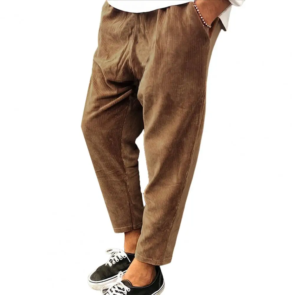 Women Harem Pants Mid-Rise Elastic Waist Ankle-Length Slant Pockets Casual Corduroy Pants Straight Cropped Trousers Streetwear
Women Harem Pants Mid-Rise Elastic Waist Ankle-Length Slant Pockets Casual Corduroy Pants Straight Cropped Trousers Streetwear