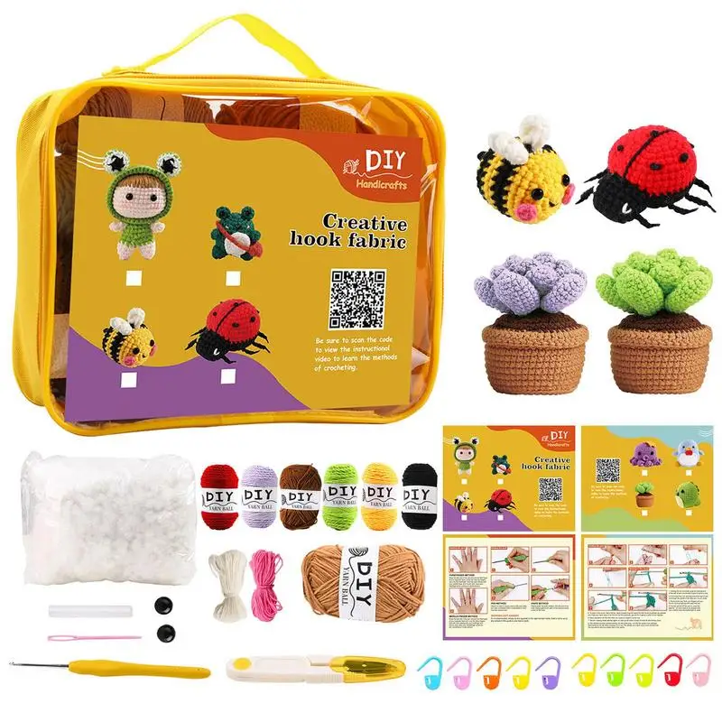Crochet Beginners Kit DIY Beginner Ladybug Crochet Kit Easy To Learn DIY Supplies With Stainless Steel Hooks Step-by-Step Video
Crochet Beginners Kit DIY Beginner Ladybug Crochet Kit Easy To Learn DIY Supplies With Stainless Steel Hooks Step-by-Step Video