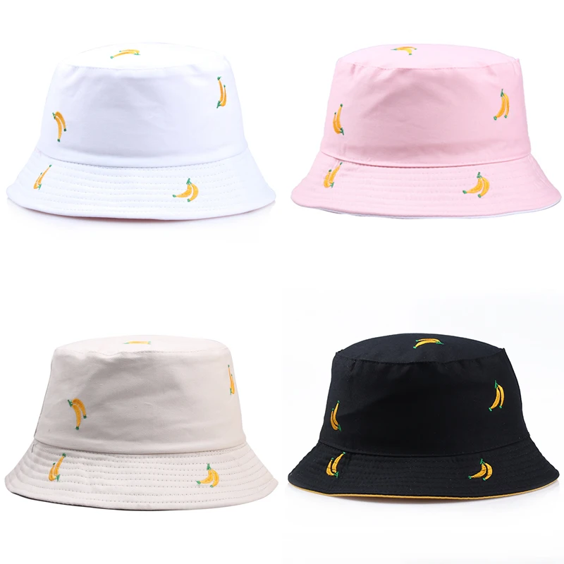 Double-Sided Embroidery Banana Bucket Hats for Women Men Spring Summer Fruit Panama Caps 2022 Fishing Bob Cotton Fisherman's Hat
Double-Sided Embroidery Banana Bucket Hats for Women Men Spring Summer Fruit Panama Caps 2022 Fishing Bob Cotton Fisherman's Hat