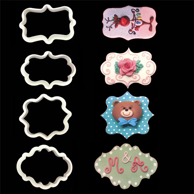 4Pcs/Lot Vintage Plaque Frame Cookie Cutter Set Plastic Biscuit Mould Fondant Cake Decorating Tools Fondant sugarcraft Molds
4Pcs/Lot Vintage Plaque Frame Cookie Cutter Set Plastic Biscuit Mould Fondant Cake Decorating Tools Fondant sugarcraft Molds