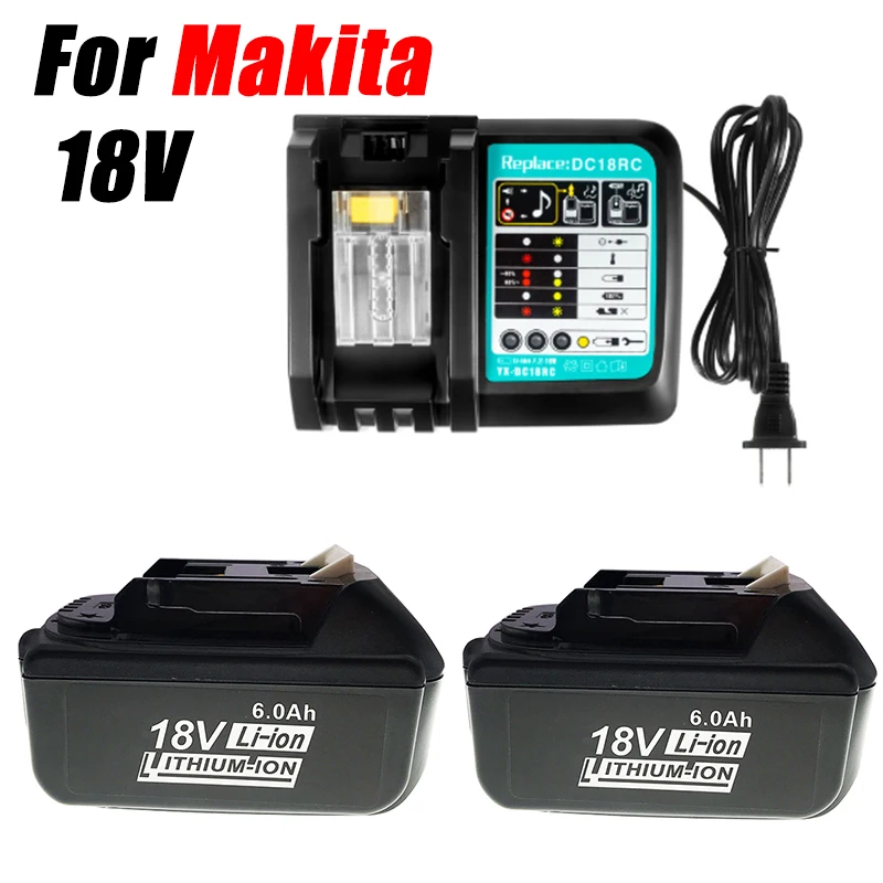 2pcs BL1860 Rechargeable Battery 18V 6000mAh Lithium Ion For Makita 18v Battery BL1840 BL1850 BL1830 BL1860B LXT 400 + Charger
2pcs BL1860 Rechargeable Battery 18V 6000mAh Lithium Ion For Makita 18v Battery BL1840 BL1850 BL1830 BL1860B LXT 400 + Charger