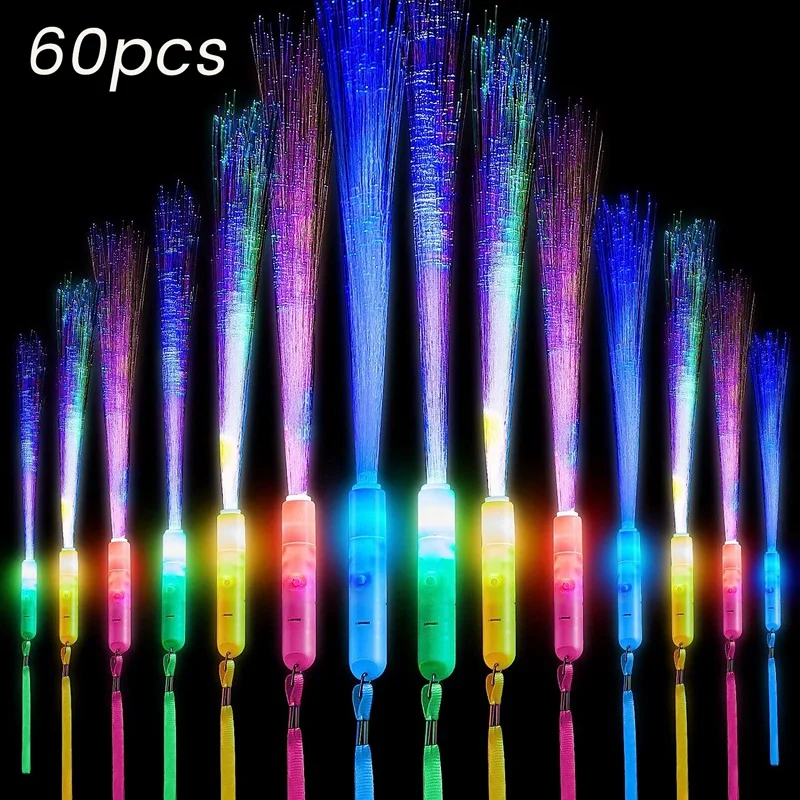 60 Piece Fiber Optic Wands Glow Wands LED Light Up Flashing Sticks For Kids Birthday Party Wedding Halloween Christmas
60 Piece Fiber Optic Wands Glow Wands LED Light Up Flashing Sticks For Kids Birthday Party Wedding Halloween Christmas