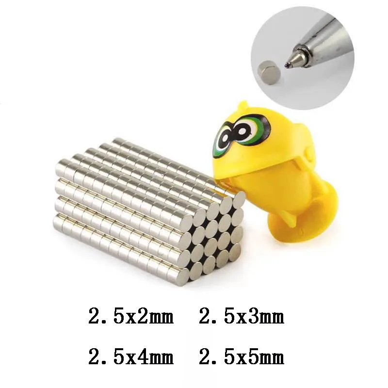Super Strong Magnet 2.5x2/3/4/5mm Small Round Magnets High Temperature NdFeB Powerful Magnetic N35 Rare Earth Neodymium Magnet
Super Strong Magnet 2.5x2/3/4/5mm Small Round Magnets High Temperature NdFeB Powerful Magnetic N35 Rare Earth Neodymium Magnet