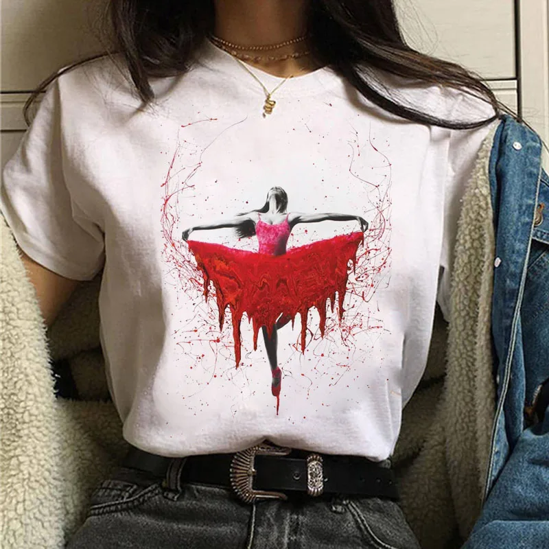 Red Heart Dance Printed T Shirt Fashion Women T Shirt Female Harajuku Graphic Tee Shirts Summer Short Sleeve Tops Women T-shirts 
Red Heart Dance Printed T Shirt Fashion Women T Shirt Female Harajuku Graphic Tee Shirts Summer Short Sleeve Tops Women T-shirts
