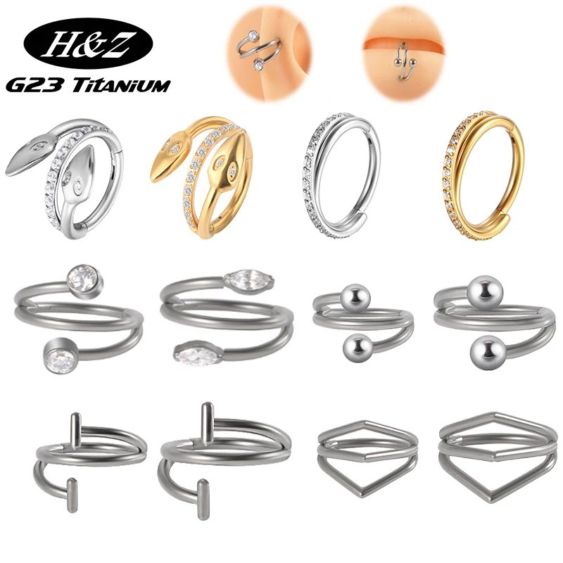 16G Piercing Nose Ring G23 Titanium Zircon Goth Hinge Snake Ring Helix Conch Clicker Cartilage Earrings Body Jewelry For Women
16G Piercing Nose Ring G23 Titanium Zircon Goth Hinge Snake Ring Helix Conch Clicker Cartilage Earrings Body Jewelry For Women