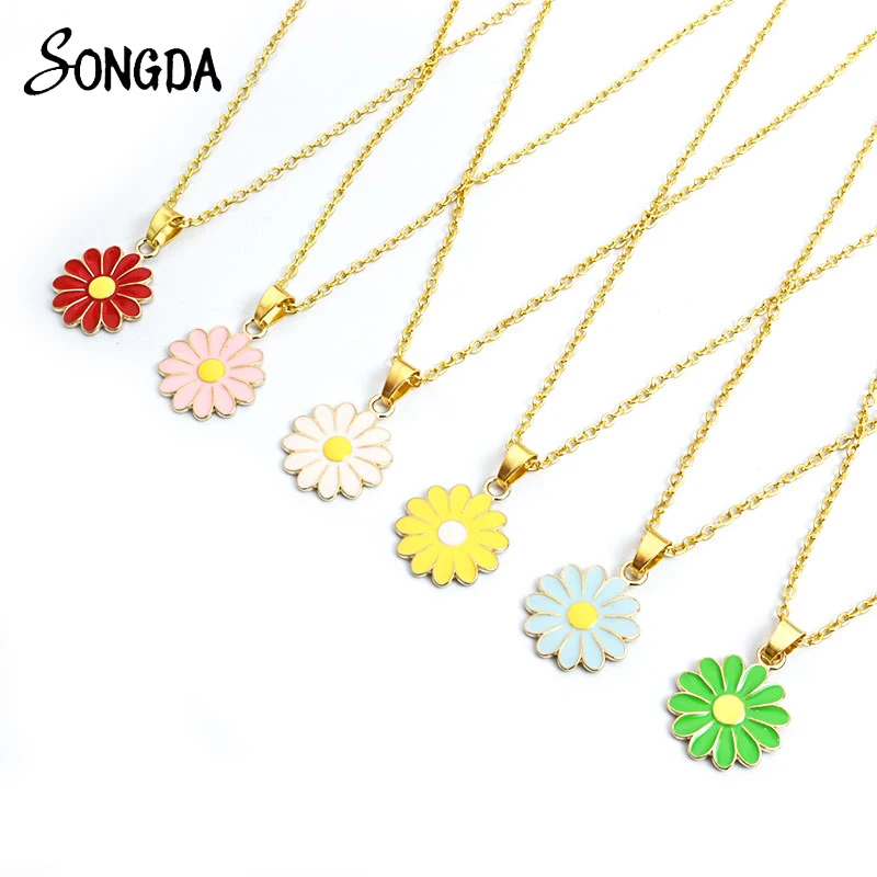 Flower Daisy Necklace Fashion Korean Cute Enamel Alloy Chains Pendant Statement Women Jewelry Girl Hip Hop Gift Neck Accessories 
Flower Daisy Necklace Fashion Korean Cute Enamel Alloy Chains Pendant Statement Women Jewelry Girl Hip Hop Gift Neck Accessories