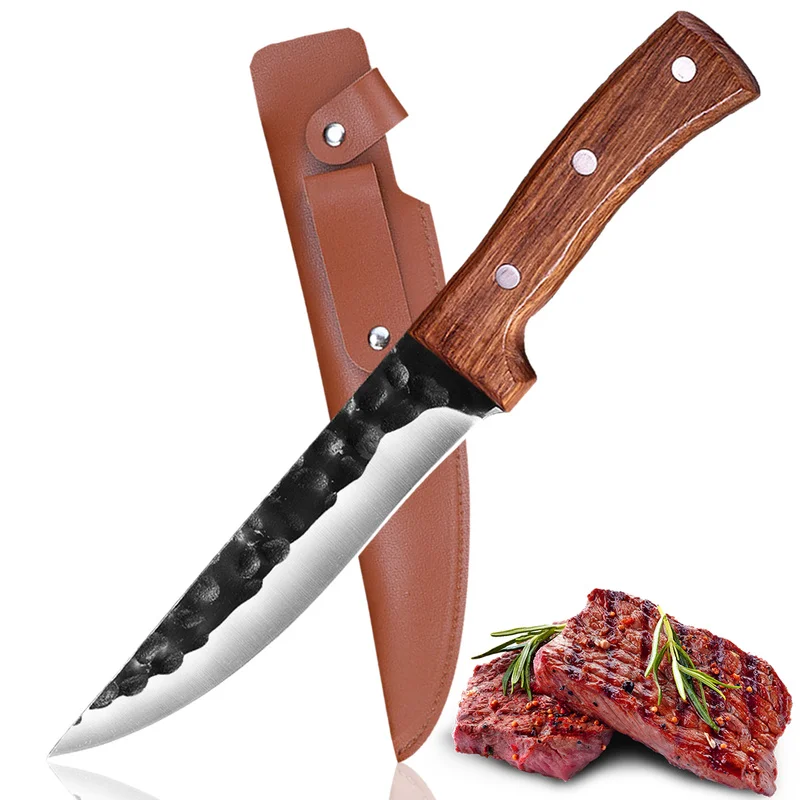 

6,5 "кованый охотничий нож из нержавеющей стали для кемпинга и кухни мясной нож шеф-повара нож для мяса, рыбы, фруктов, овощей, мясника, нож мяс...