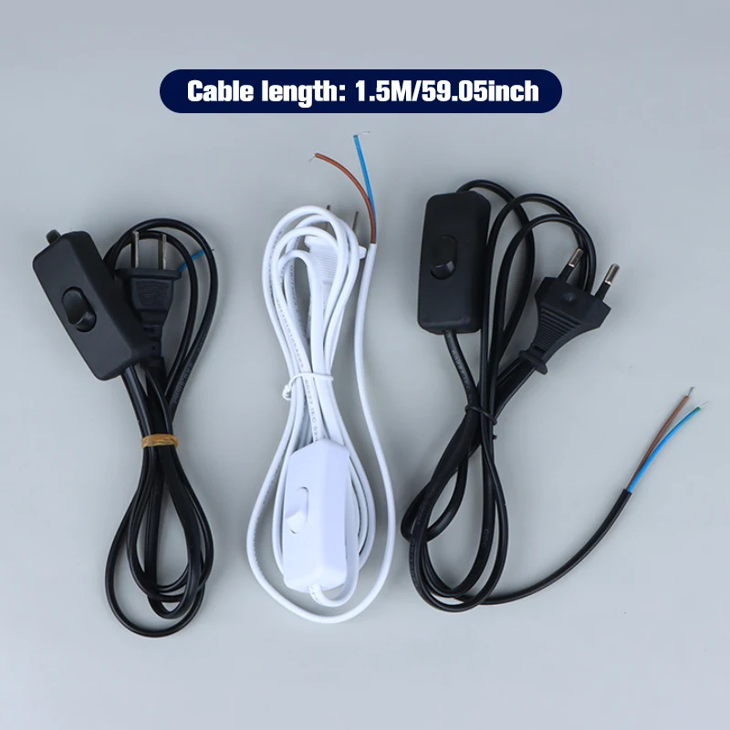 

303 онлайн-переключатель GB EU удлинитель, проводка, сетевой шнур переменного тока, настольная лампа, кабель 1,5 м, белый, черный