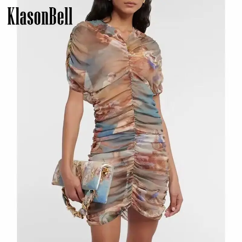 5.4 KlasonBell Vintage Art Print V-Neck Batwing Short Sleeve Ruched Slim See Through Mesh Mini Dress Women
5.4 KlasonBell Vintage Art Print V-Neck Batwing Short Sleeve Ruched Slim See Through Mesh Mini Dress Women