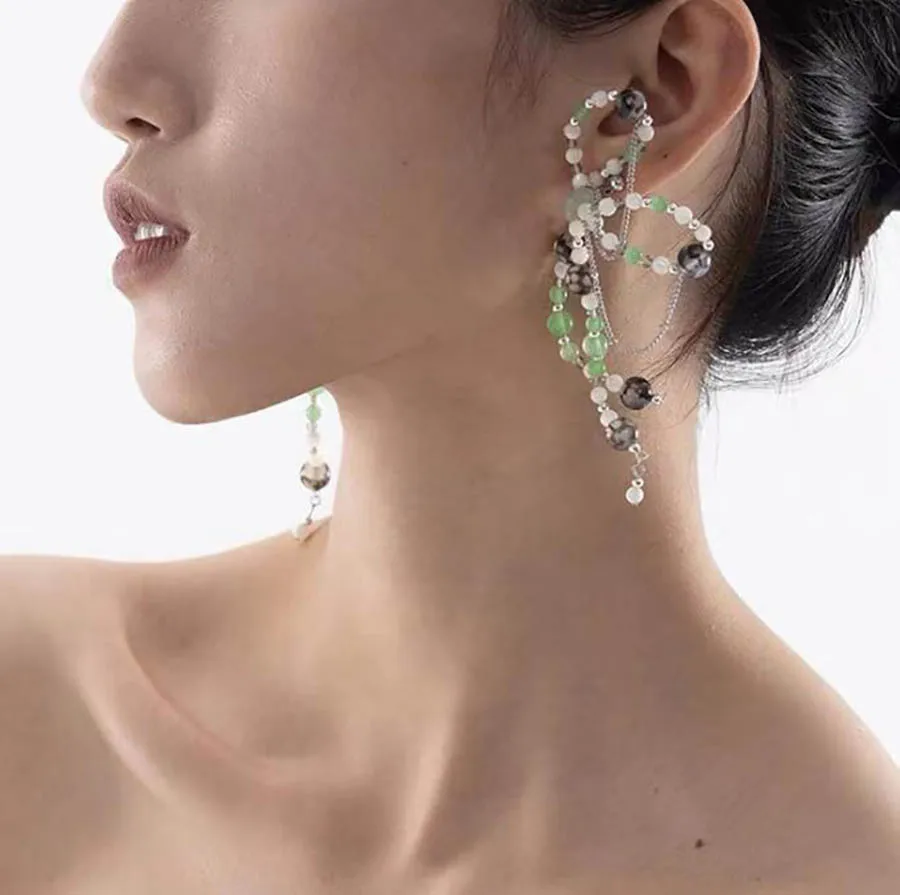 special design retro jade beaded chain bow earrings exaggerated chic girl summer fresh fashion jewelry best gift
special design retro jade beaded chain bow earrings exaggerated chic girl summer fresh fashion jewelry best gift