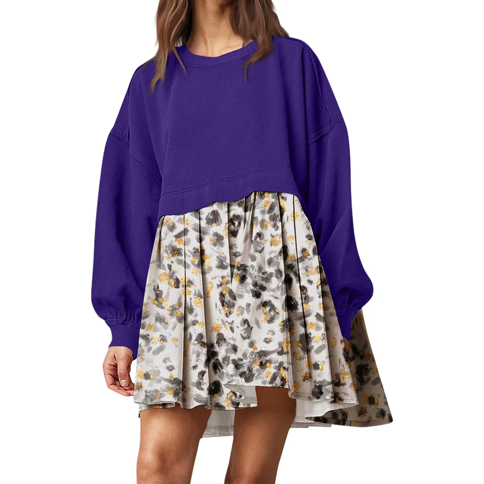 Женское платье-свитшот с длинным рукавом и принтом
Женское платье-свитшот с длинным рукавом и принтом