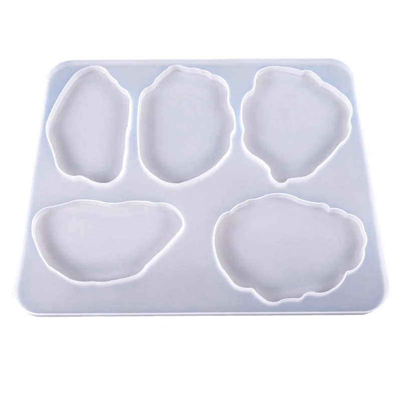 

Agate Slice Silicone Resin Mold, Irregular Coaster Mold With 5-Cavity, Epoxy Resin Mold For DIY Agate Coasters, Jewelry Holders