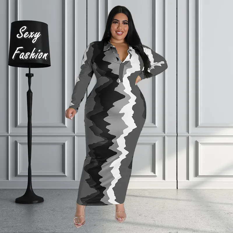 XL-5XL Spring Winter Plus Size Women Clothing Fashion Printing Long Sleeve Bodycon Casual Party Evening Dresses Dropshipping
XL-5XL Spring Winter Plus Size Women Clothing Fashion Printing Long Sleeve Bodycon Casual Party Evening Dresses Dropshipping